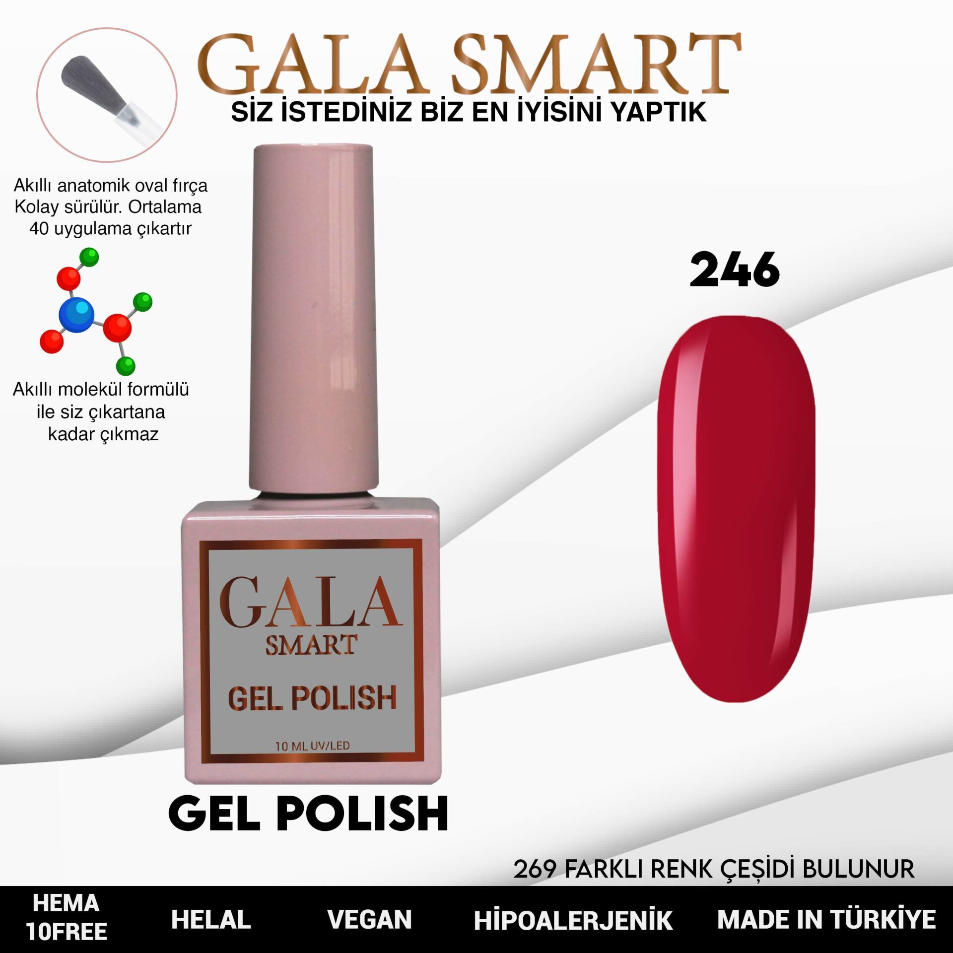 Gala smart classic kalıcı oje 10 mle no:246