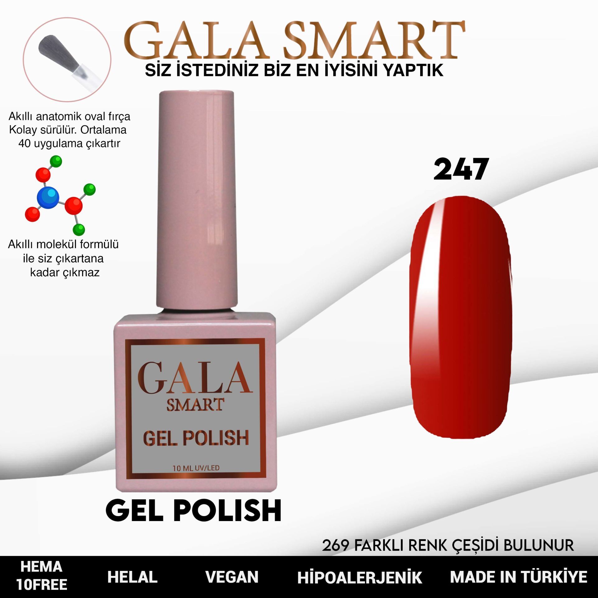 Gala smart classic kalıcı oje 10 mle no:247