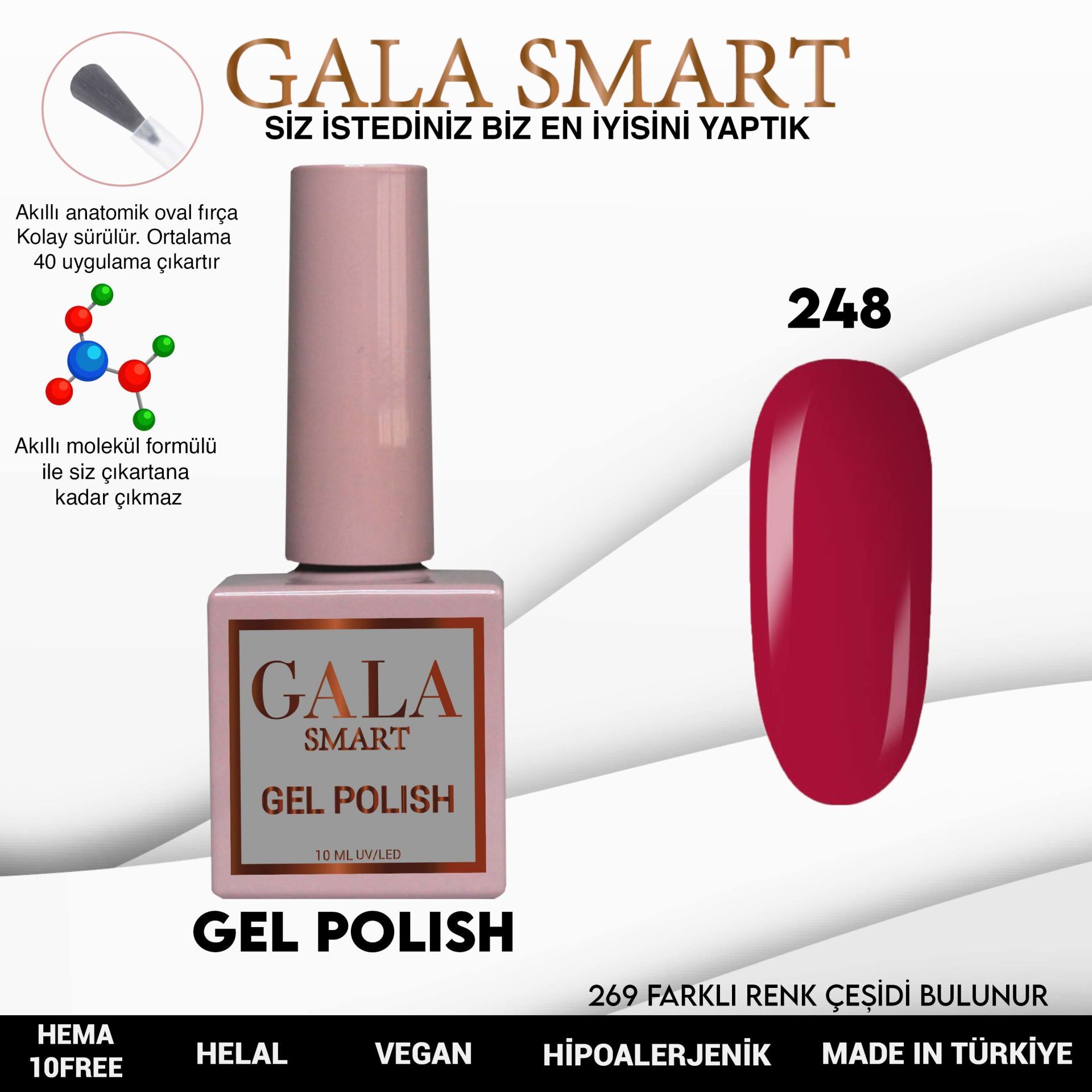 Gala smart classic kalıcı oje 10 mle no:248