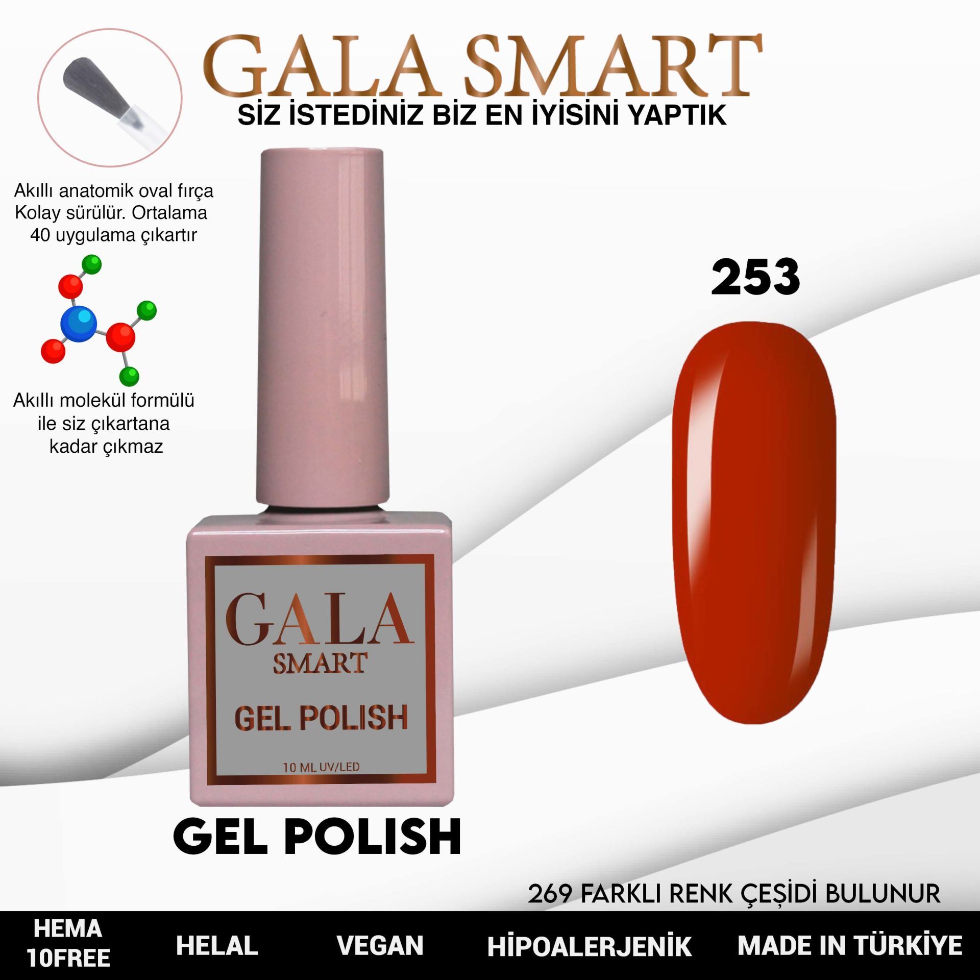 Gala smart classic kalıcı oje 10 mle no:253