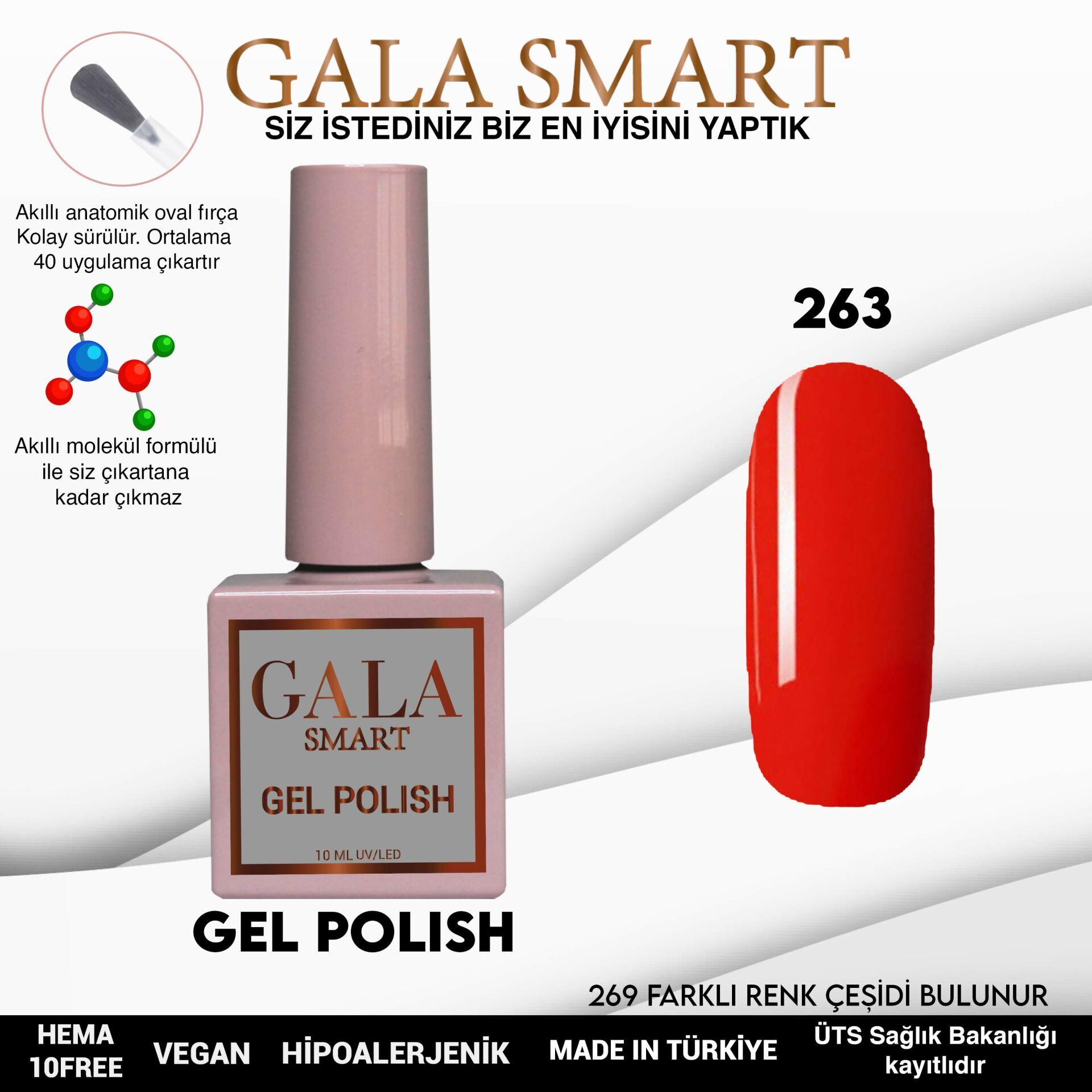 Gala smart classic kalıcı oje 10 mle no:263
