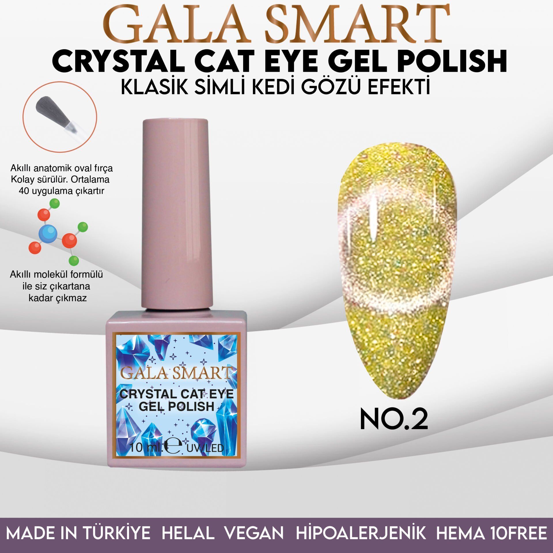 Crystal cat eye gel polısh 10 ml no:02
