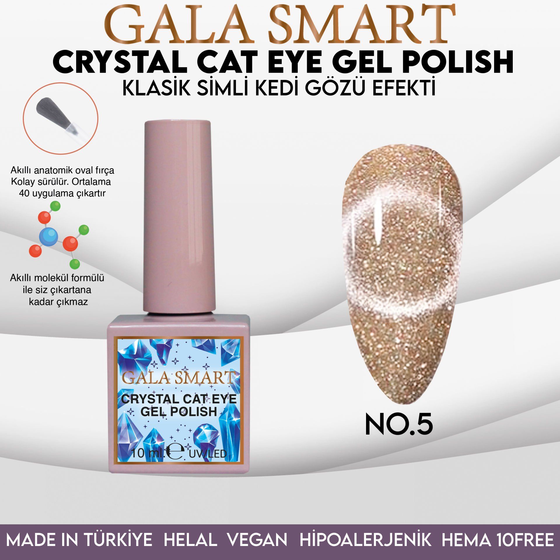 CRYSTAL CAT EYE GEL POLISH 10 ML NO:05