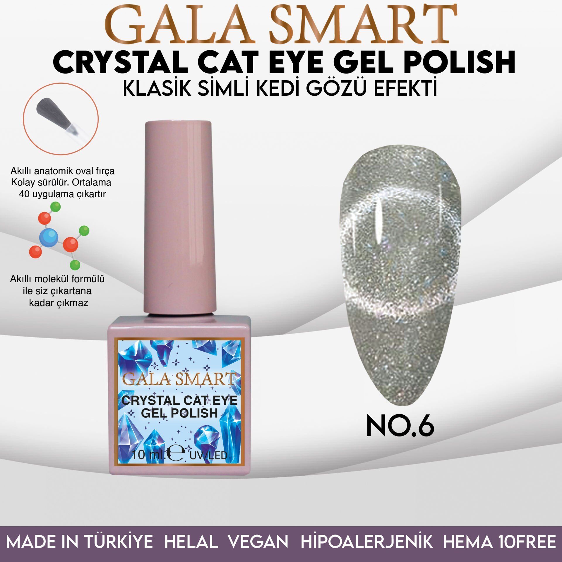 Crystal cat eye gel polısh 10 ml no:06