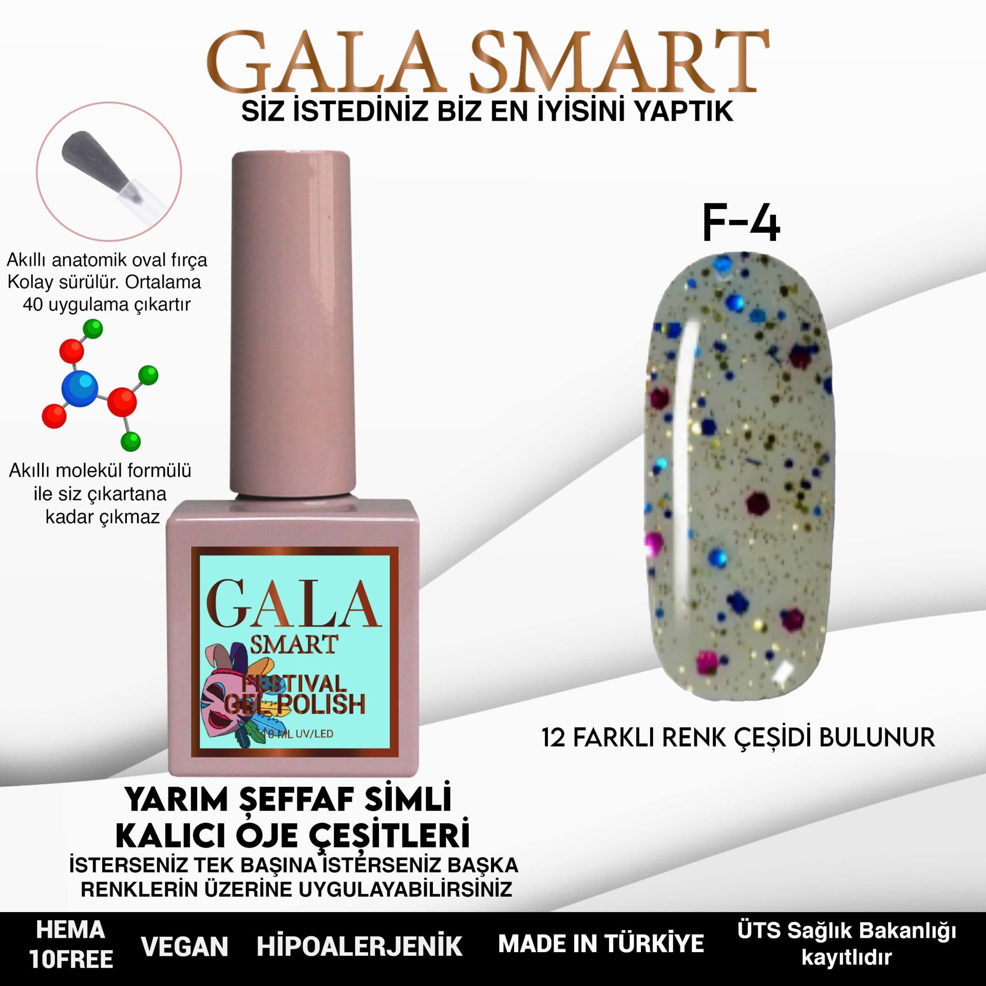 Gala smart festival kalıcı oje 10 ml f4