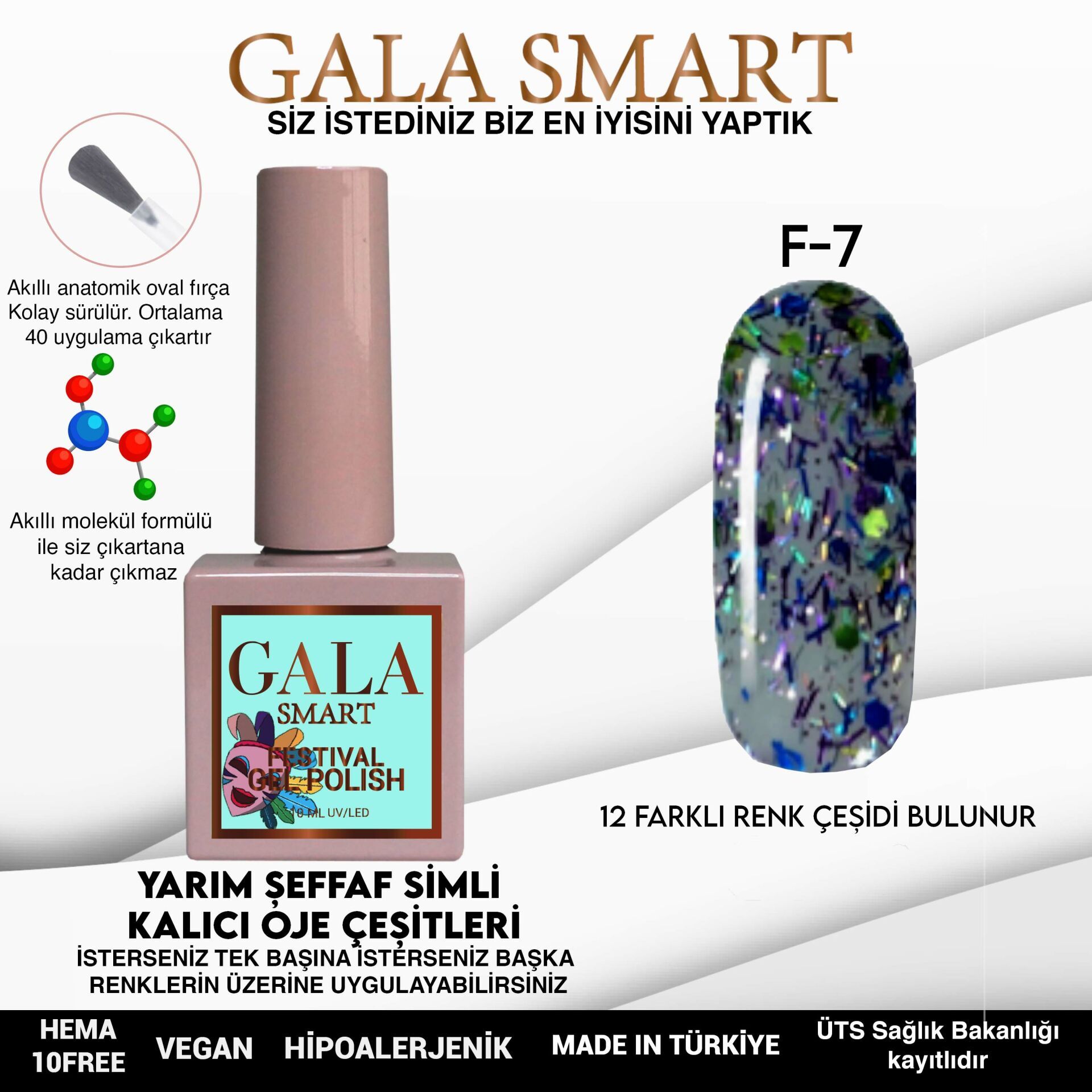 Gala smart festival kalıcı oje 10 ml f7