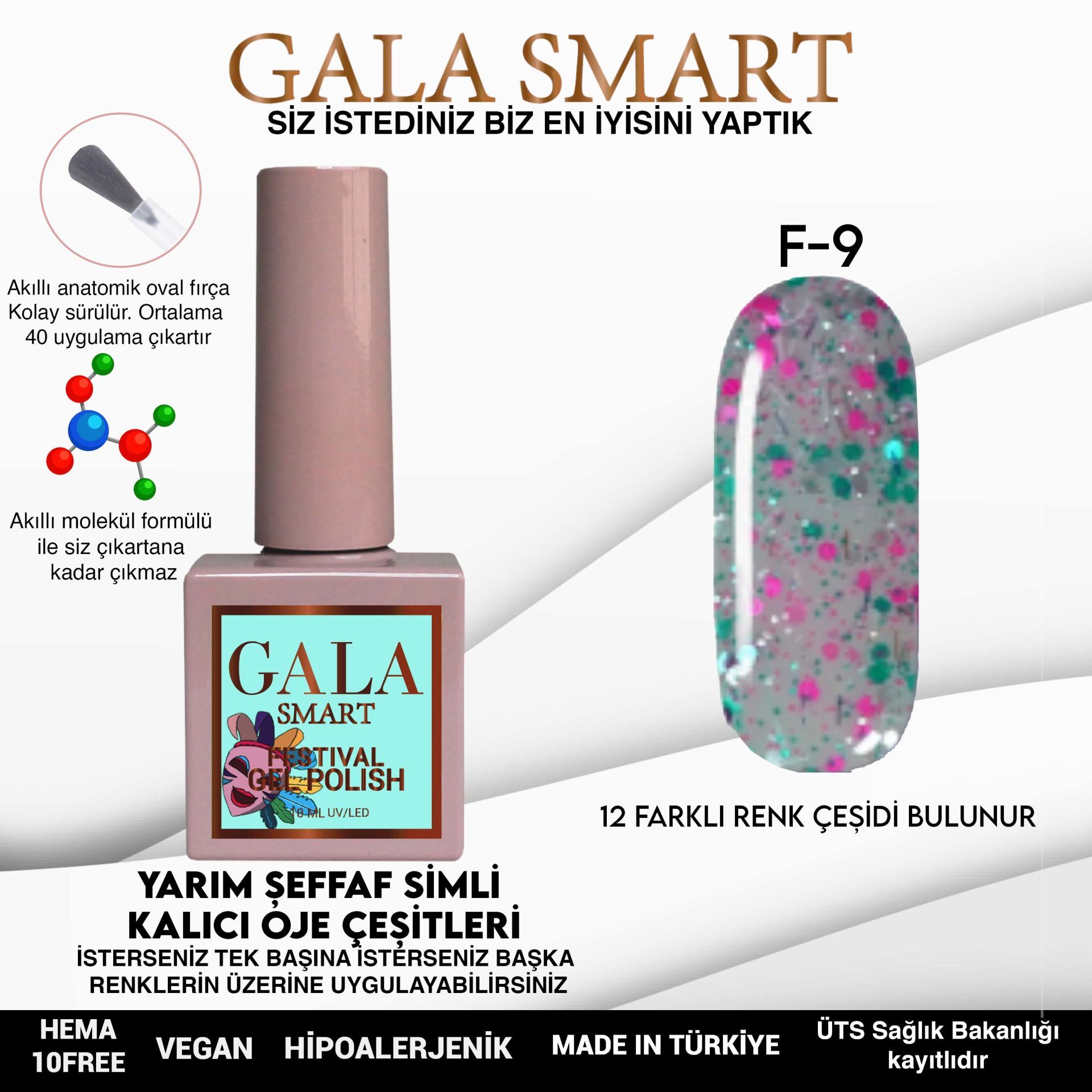 Gala smart festival kalıcı oje 10 ml f9