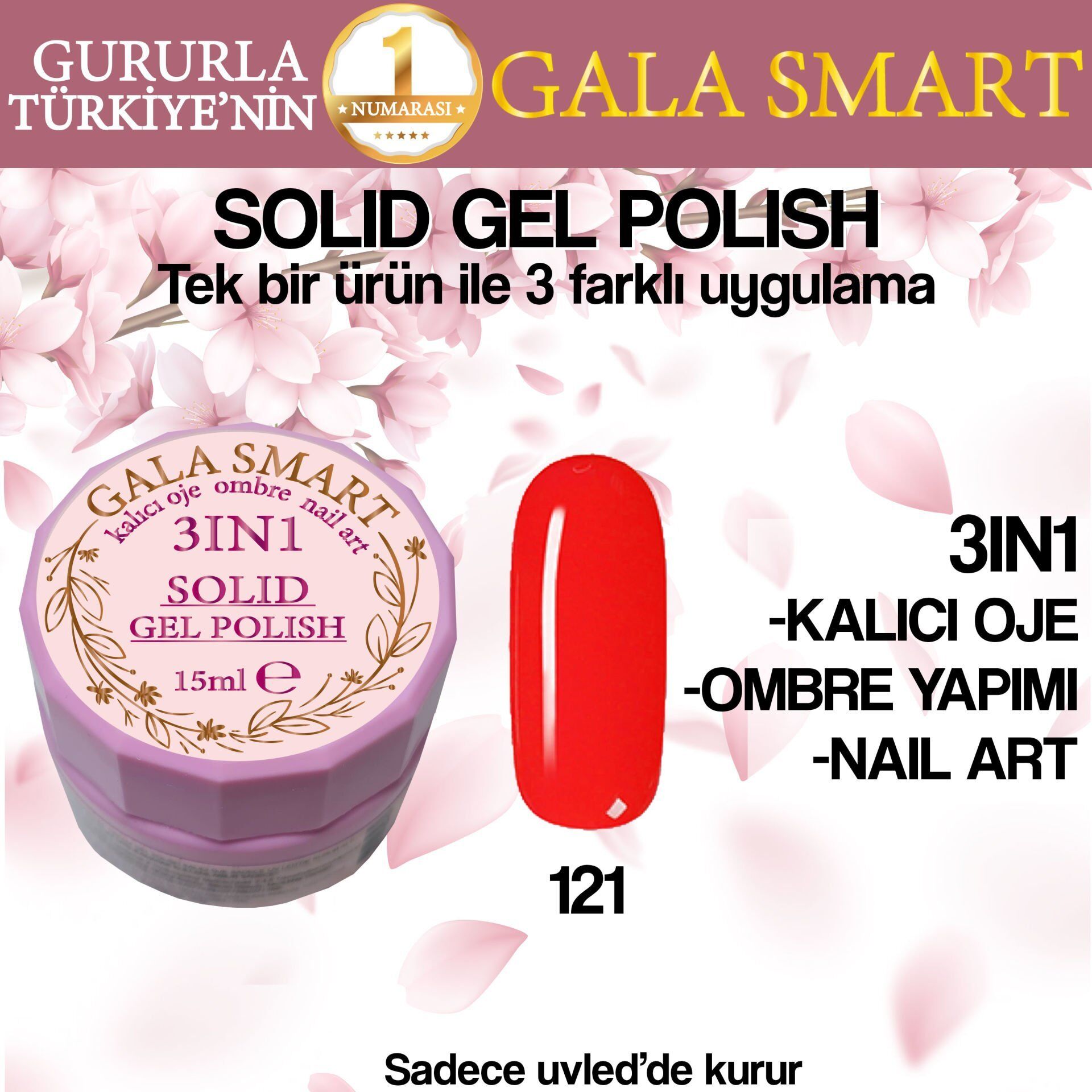 Gala solıd gel polısh 15 ml no 121