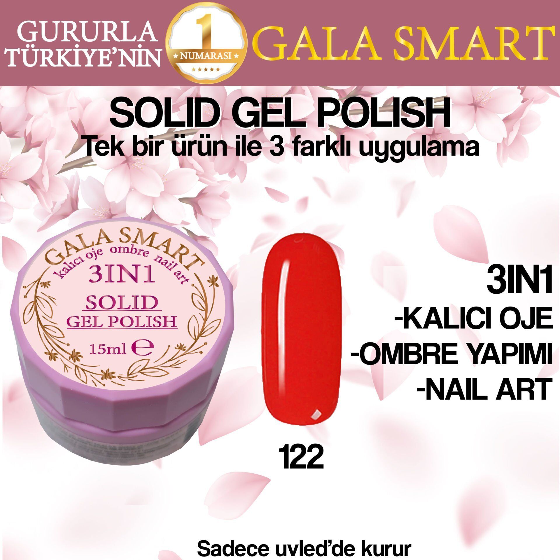 Gala solıd gel polısh 15 ml no 122
