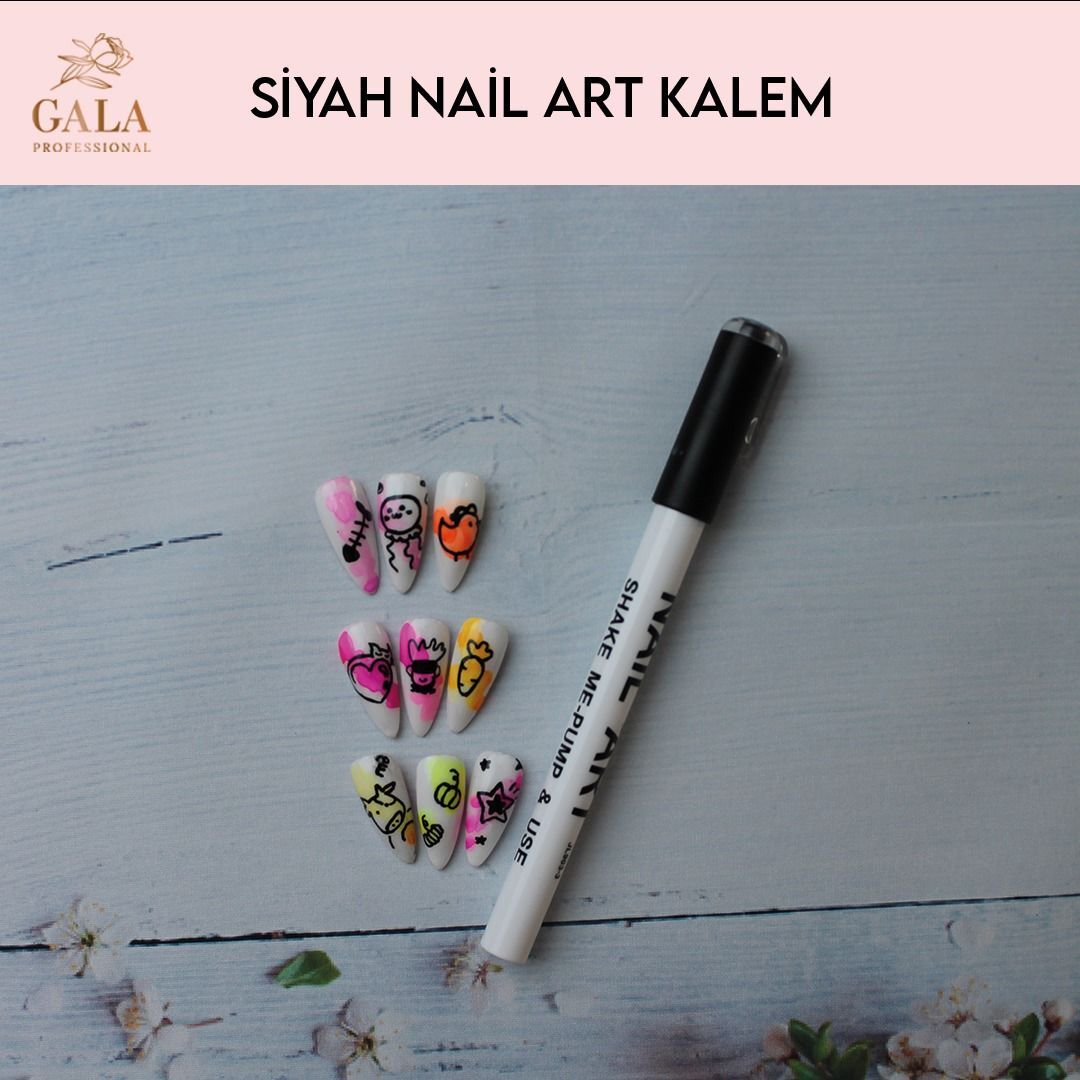 Gala nail art çizim kalemi siyah renk