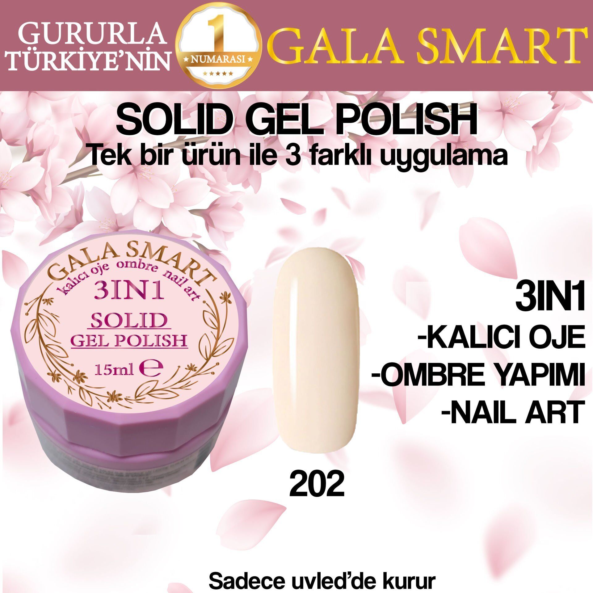 Gala solıd gel polısh 15 ml no 202