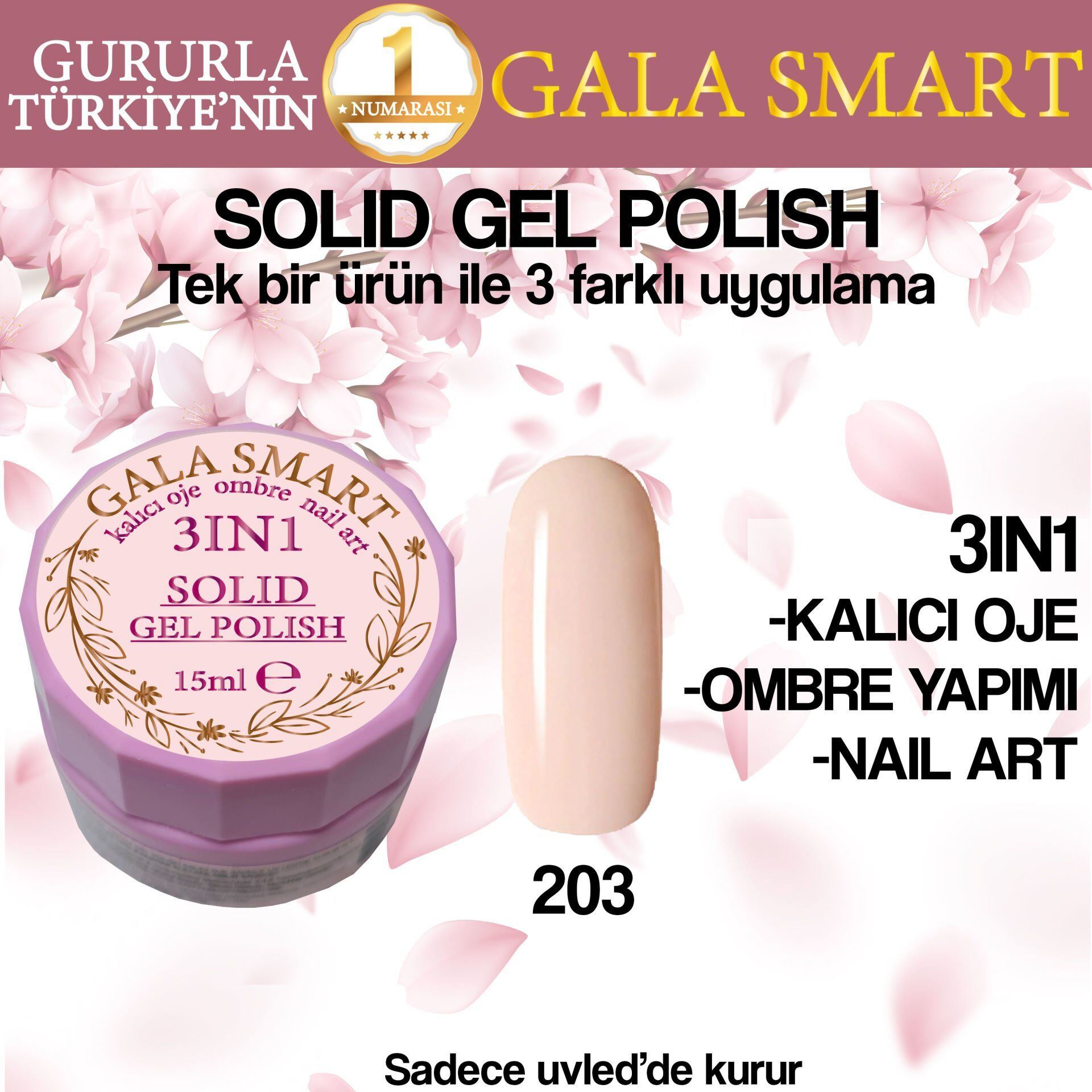 Gala solıd gel polısh 15 ml no 203