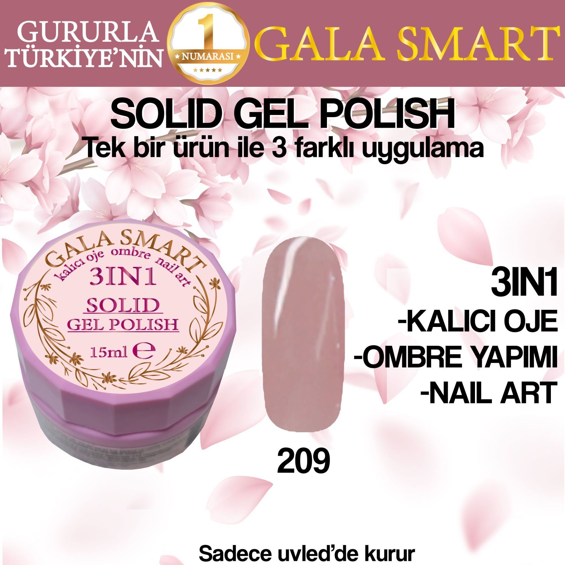 Gala solıd gel polısh 15 ml no 209