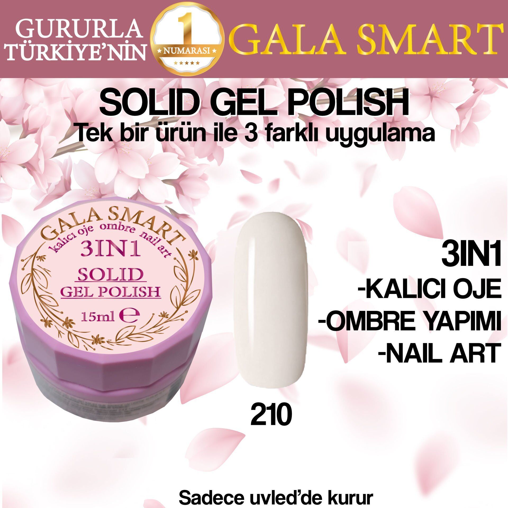 Gala solıd gel polısh 15 ml no 210
