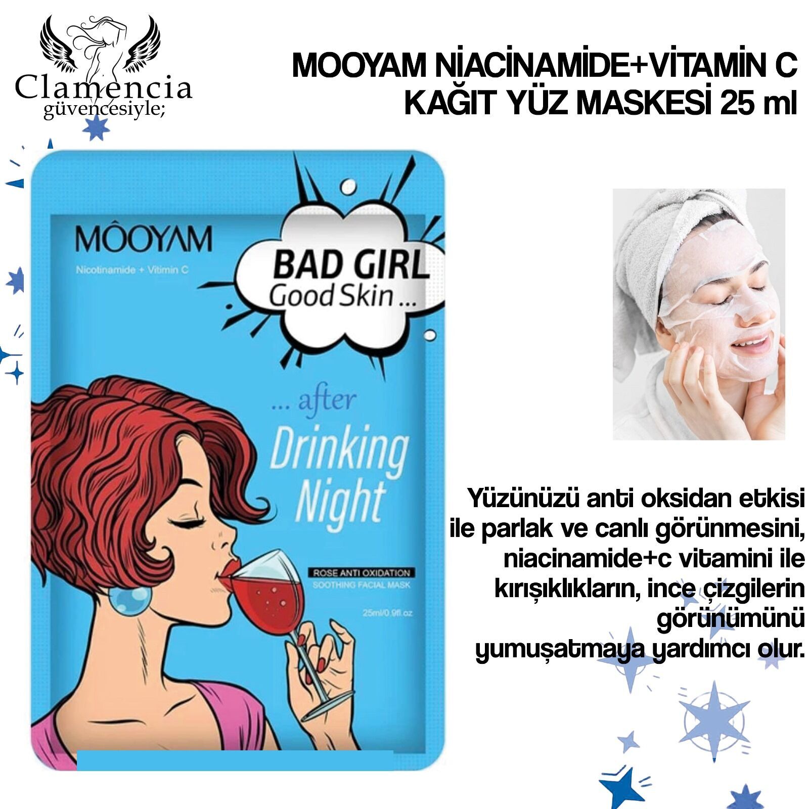 MOOYAM Girls Serias Facial Mask Niacinamide+C vitamin