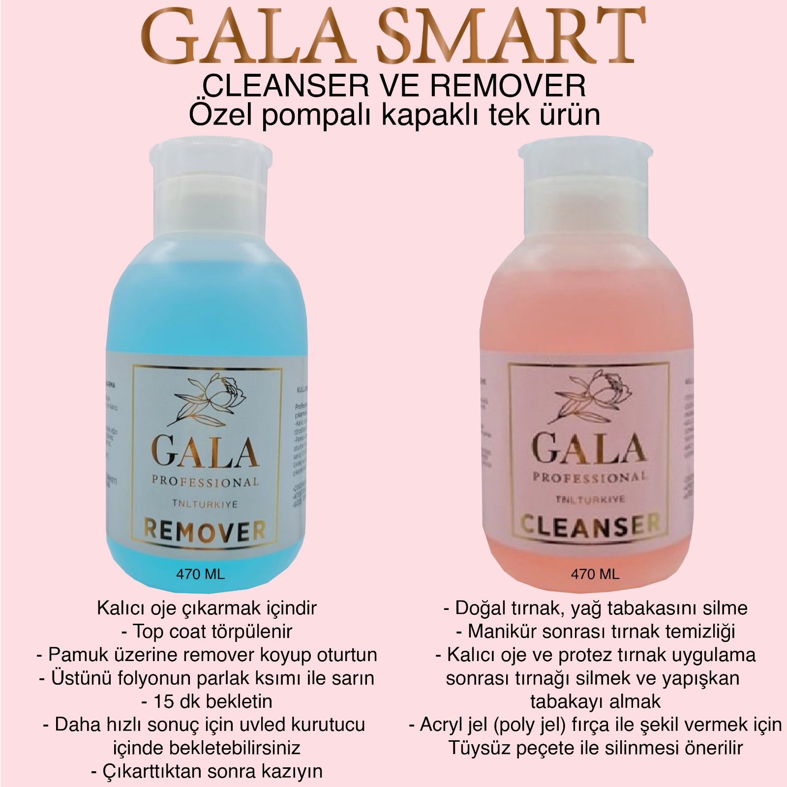 Cleanser 470 ml + remover 470 ml - 2 li set