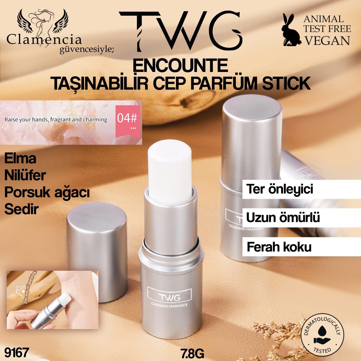 TWG Balsam Taşınabilir Cep Parfüm Stick 7.8 g – Elma, Nilüfer, Porsuk Ağacı & Sedir