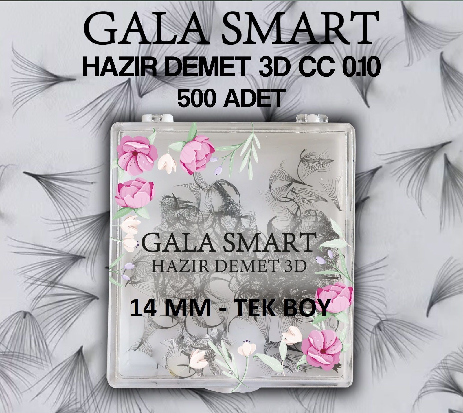 Hazır demet - 3d cc kıvrım 0,10 kalınlık - 14 mm tek boy (500 lü kutu)