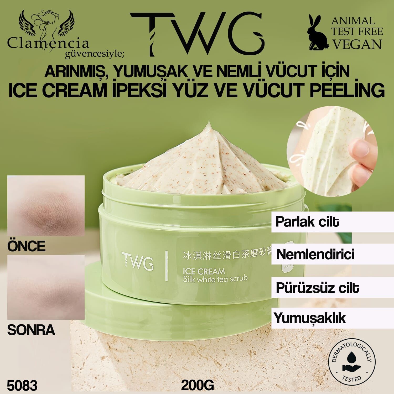 TWG İce Cream İpeksi Yüz ve Vücut Peeling 200g No:5083