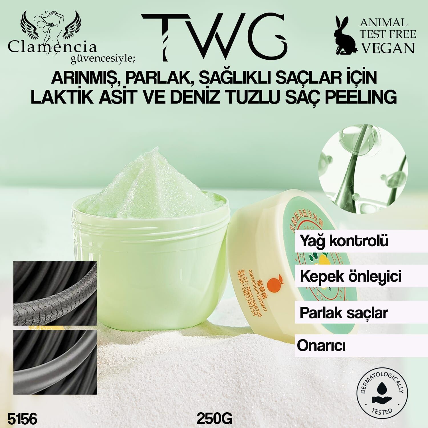 Laktik Asit Bakteri Deniz Tuzu Saç ve Vücut Peelingi 250g No:5156