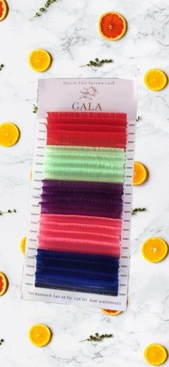 Gala renkli ipek kirpik mix