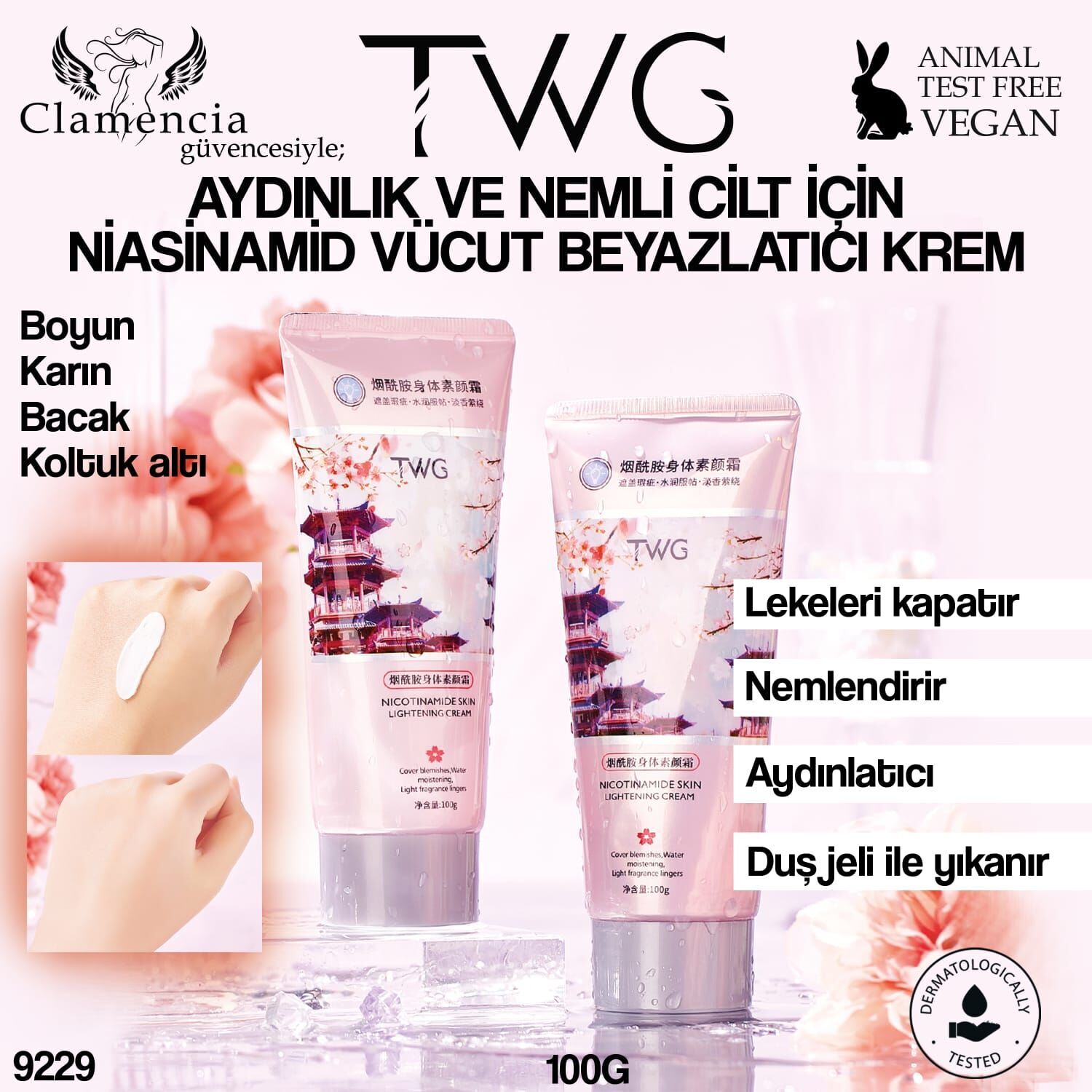 TWG Nicotinamite Vücut Beyazlatıcı Krem 100g No:9229
