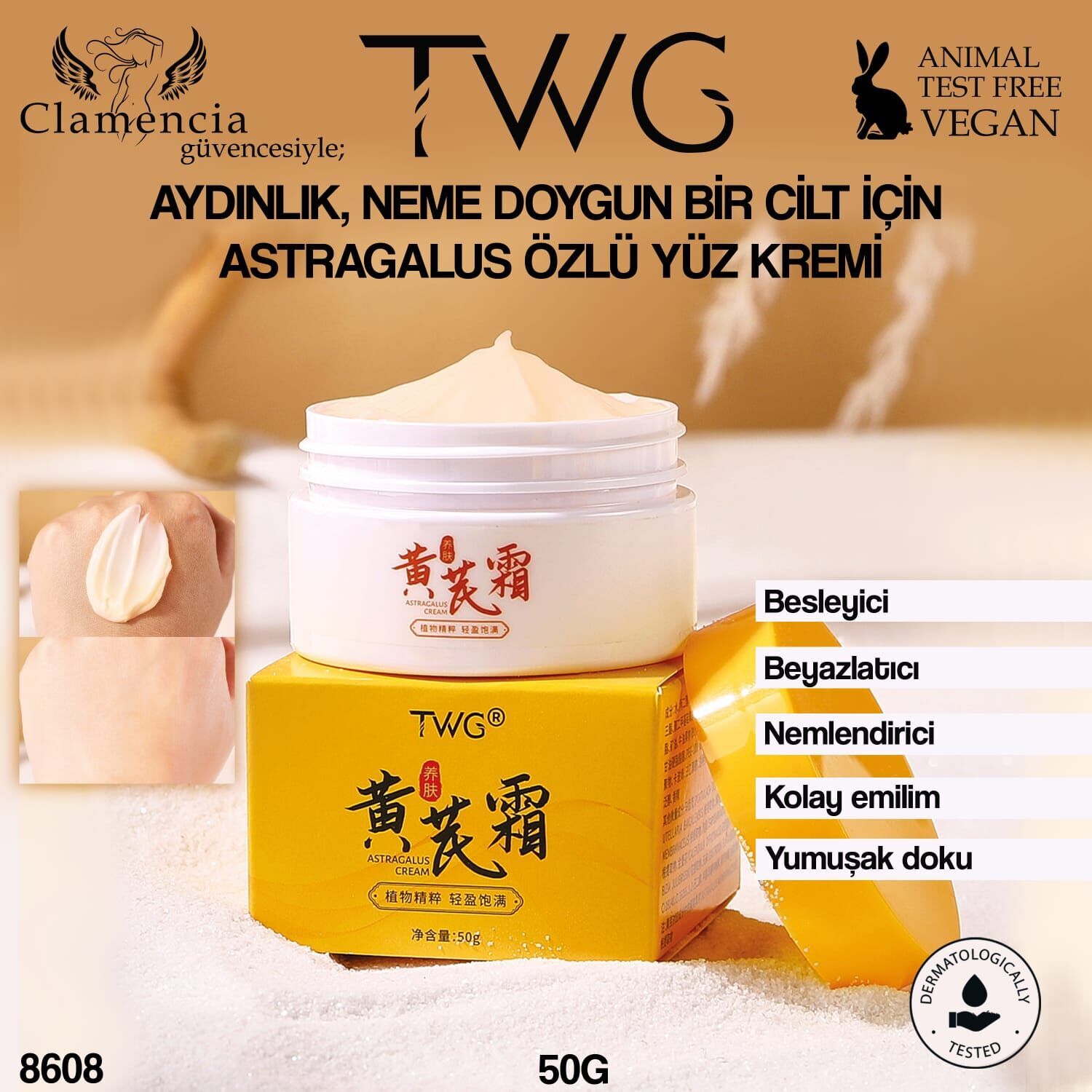 Astragalus Yaşlanma Karışıtı Sıkılaştırıcı Yüz Kremi 50g No:8608