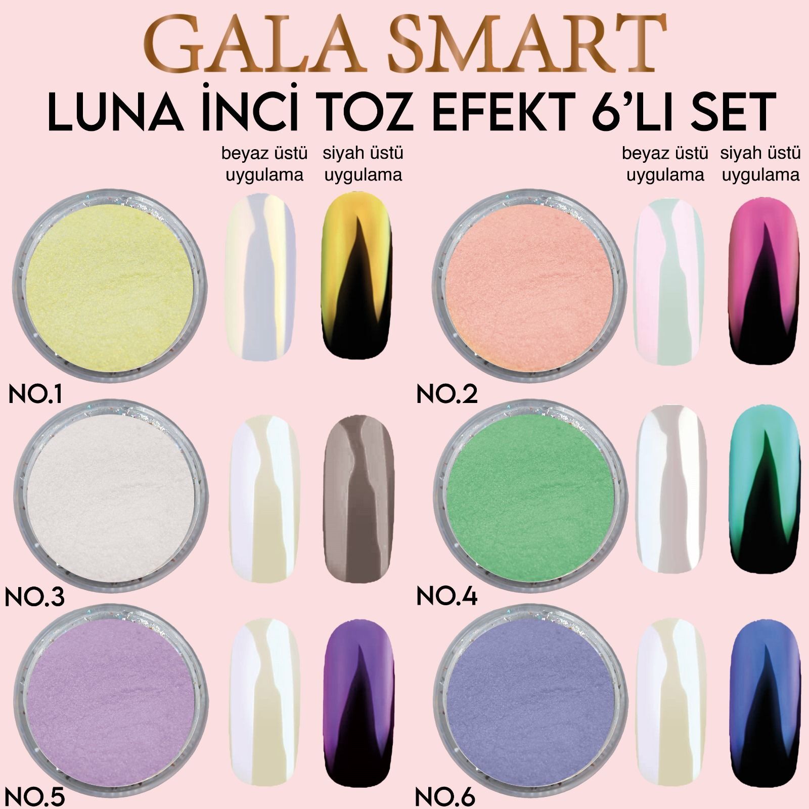 Luna inci toz efekt 6 lı set