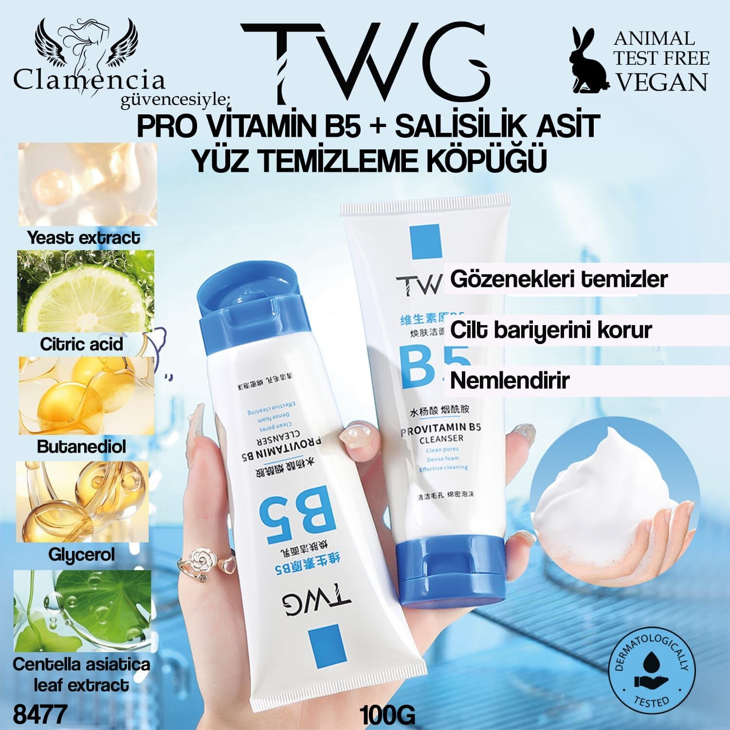 Provitamin B5 + Salisilik Asit Yüz Temizleme Köpüğü 100g No:8477