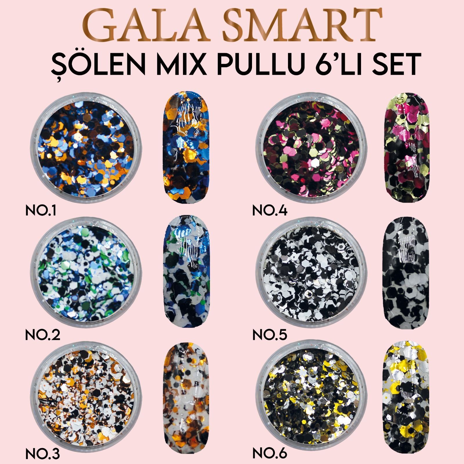 Şölen mix pullu 6 lı set