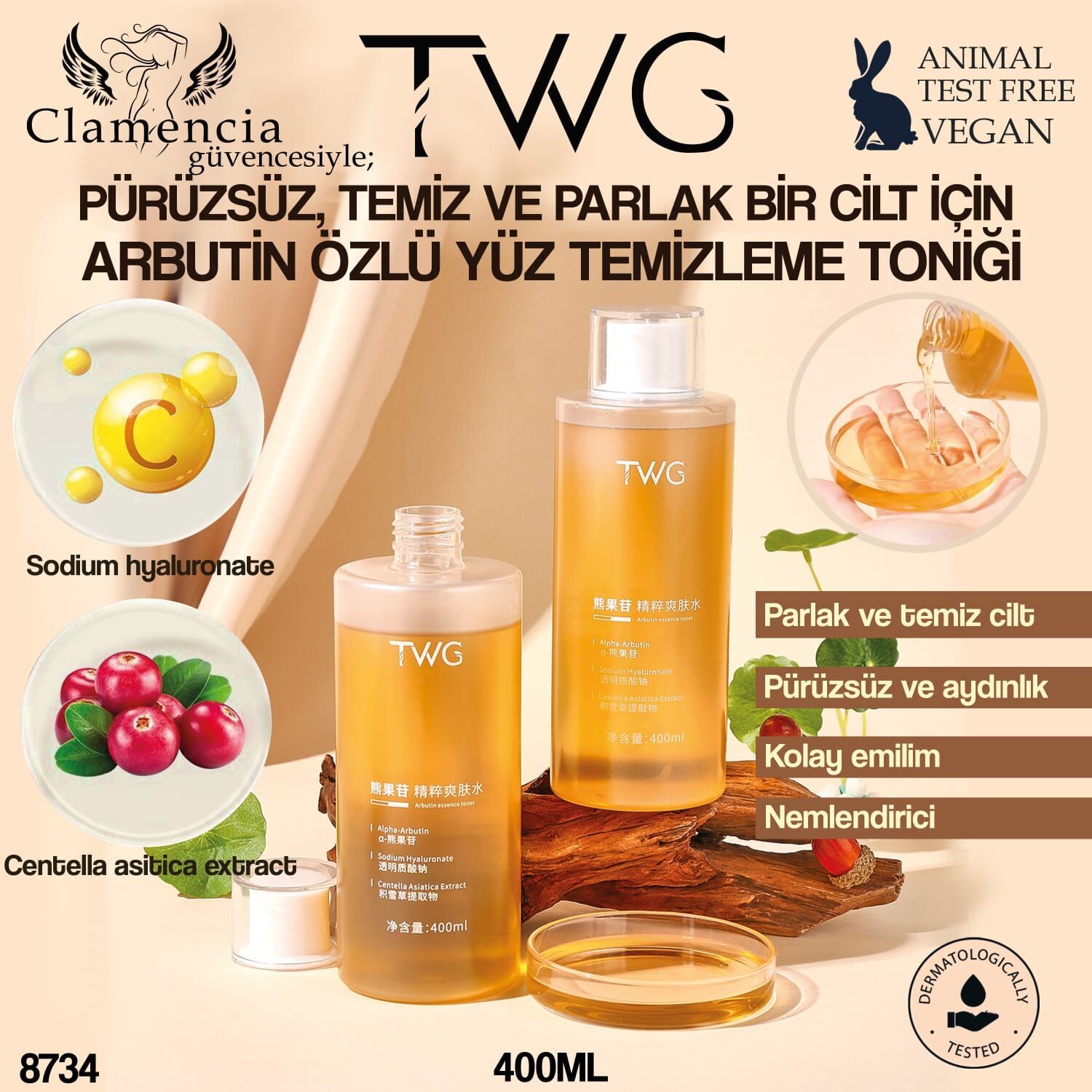 Arbutin Özlü Yüz Tonik 400ml No:5188