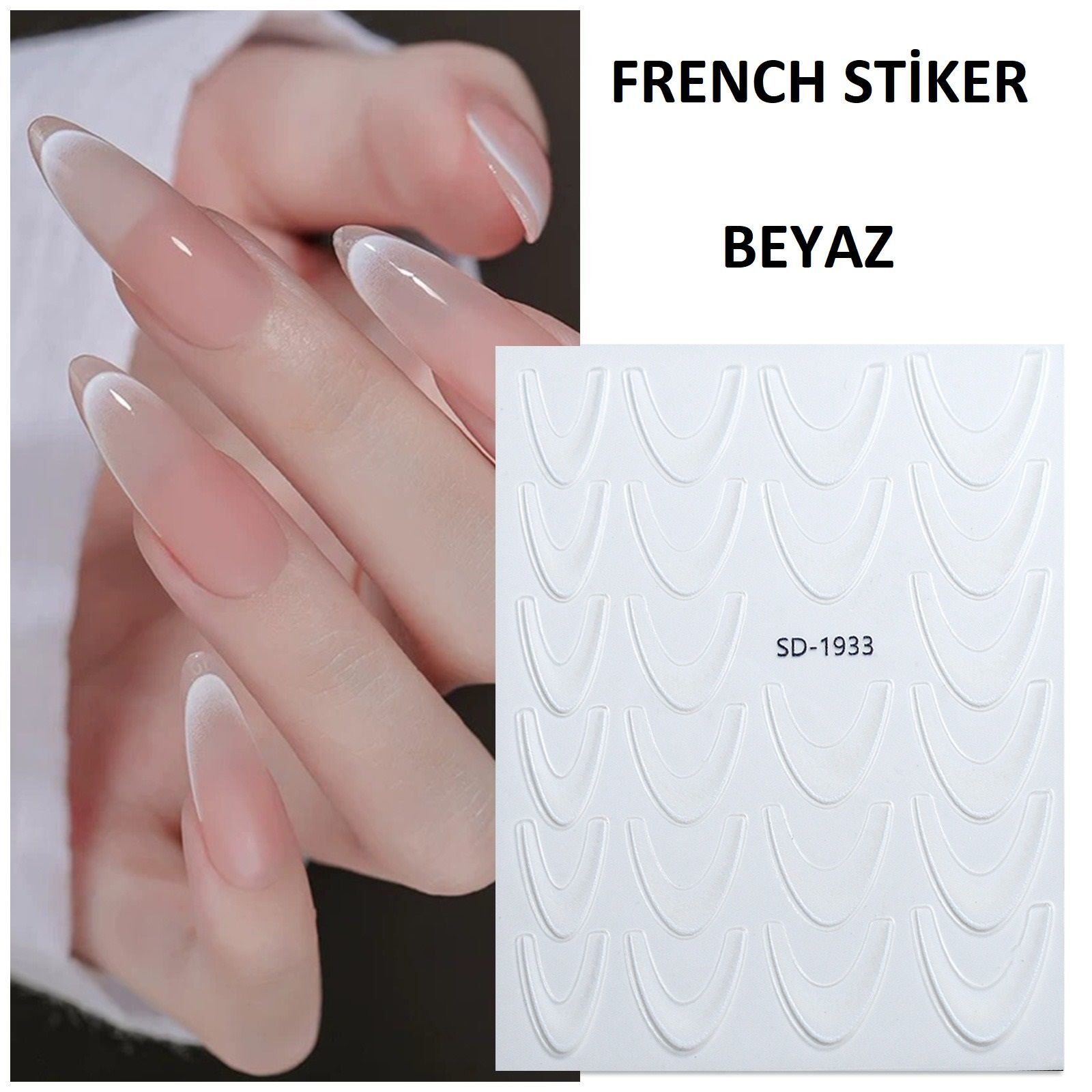 French stiker - beyaz