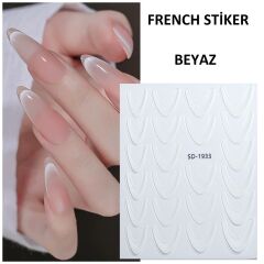 French stiker - beyaz
