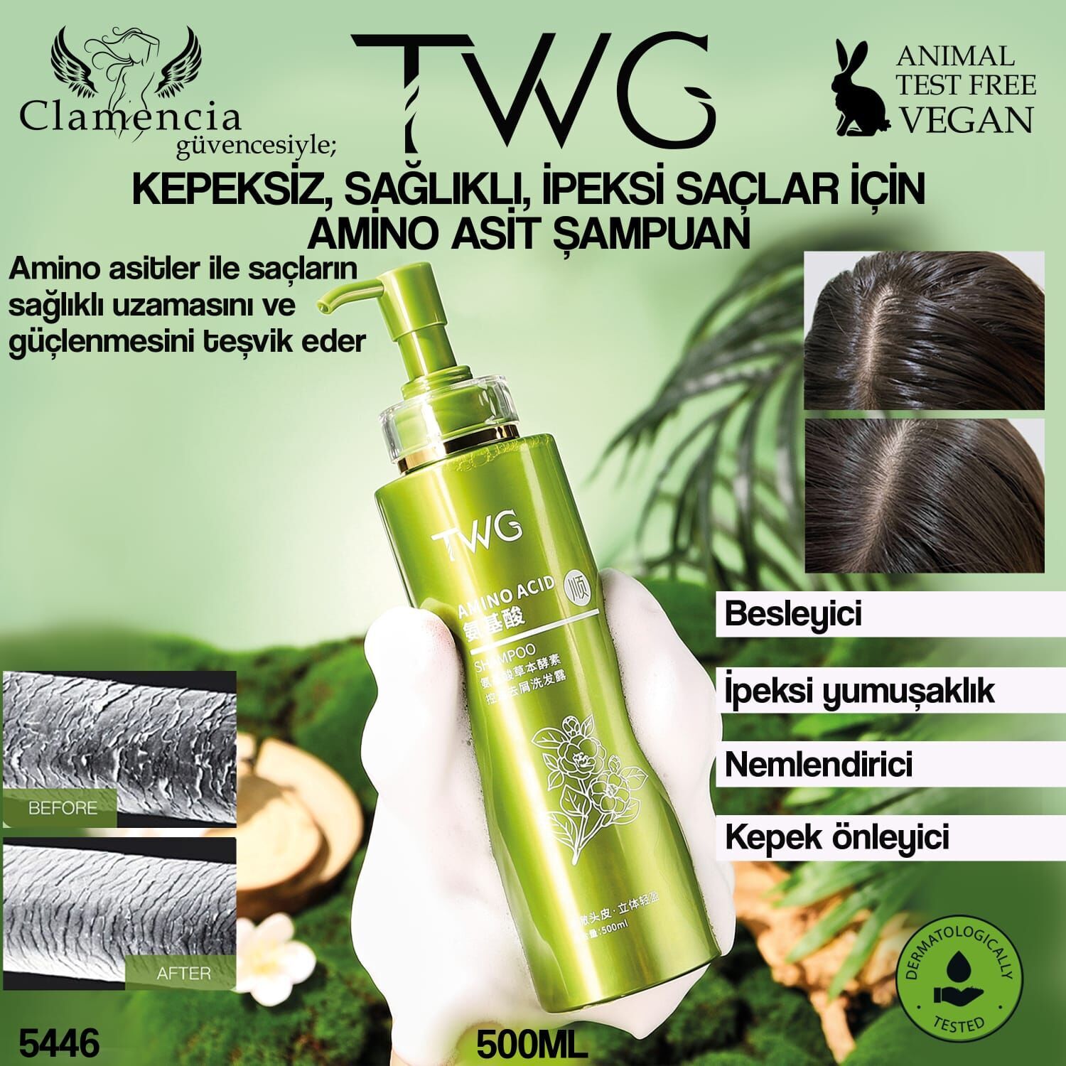 Asit İçerikli Besleyici Yoğun Bakım Şampuan – 500ml No:5446