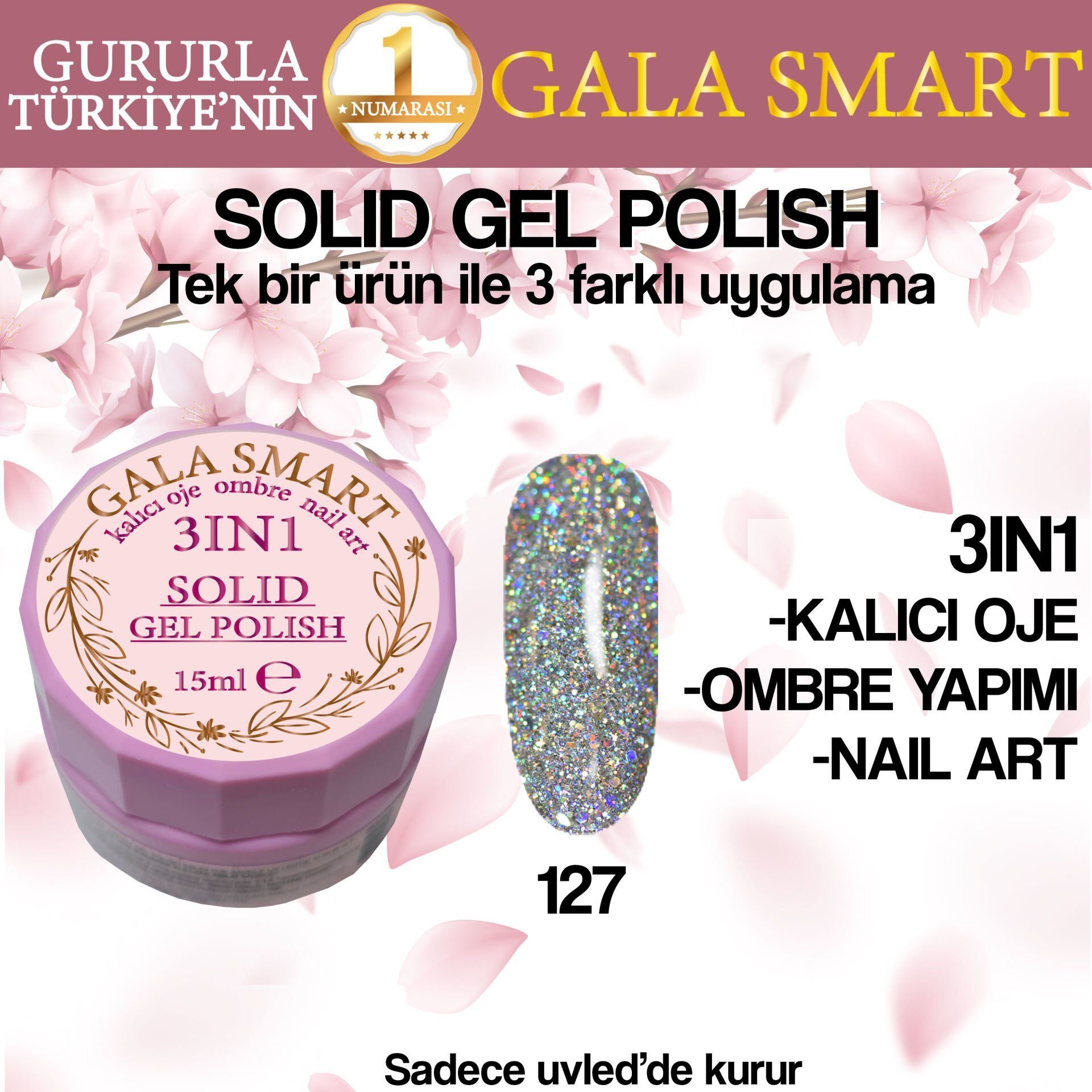 Gala solıd gel polısh 15 ml no:127
