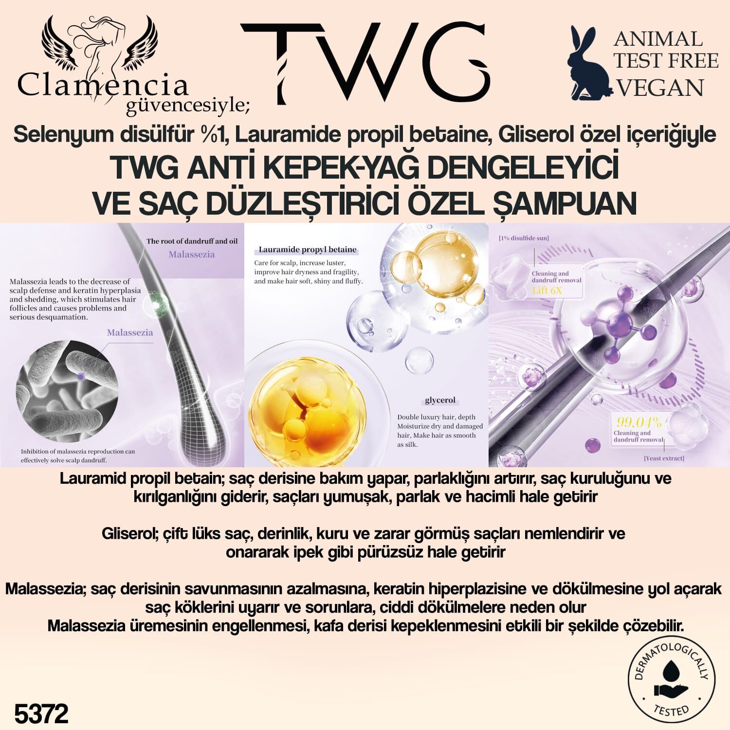 Selenyum Disülfür Kepek Önleyici Şampuan 350ml No:5372