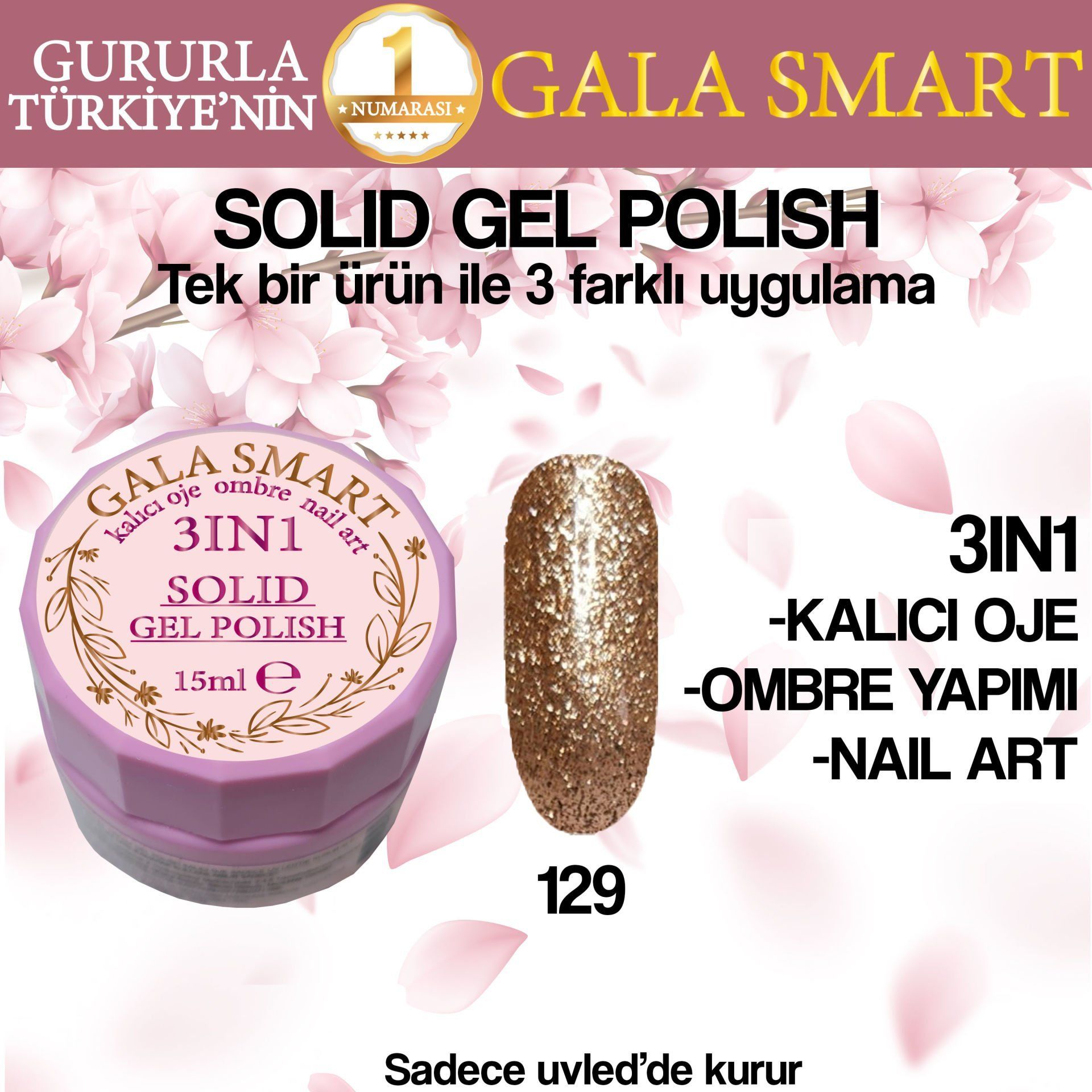 GALA SOLID GEL POLISH 15 ml NO:129