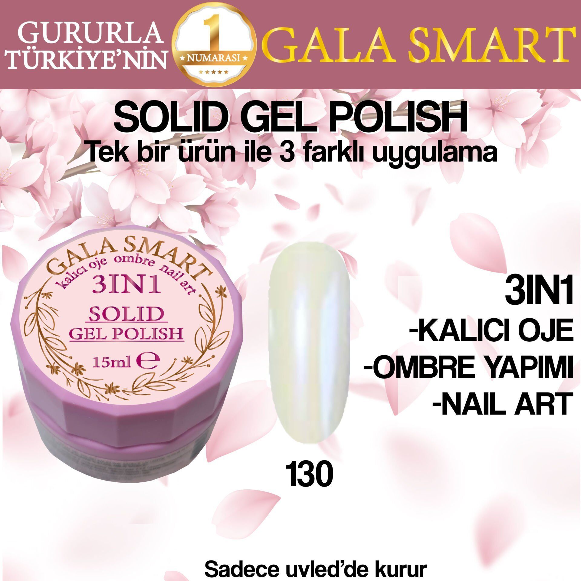 Gala solıd gel polısh 15 ml no:130