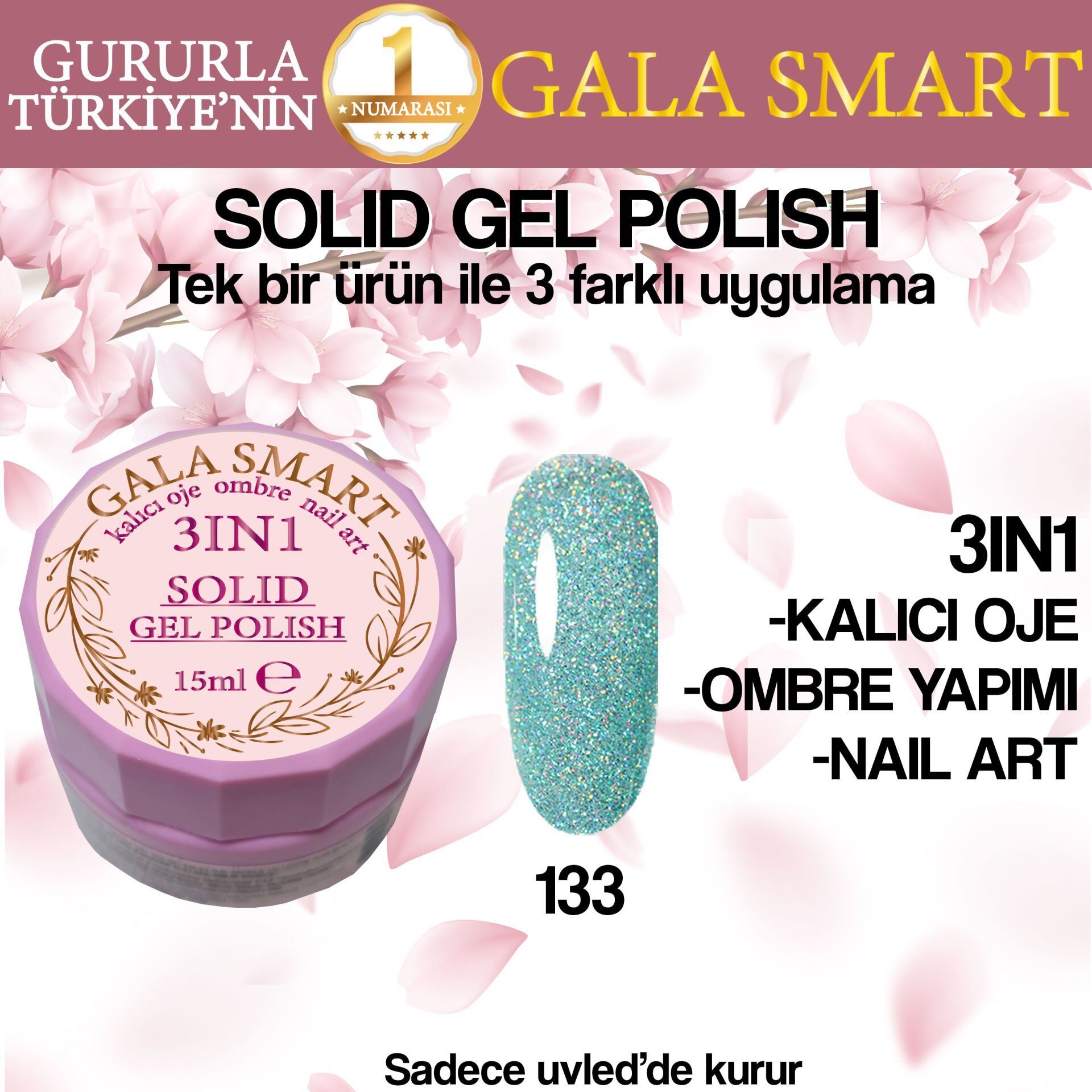 Gala solıd gel polısh 15 ml no:133