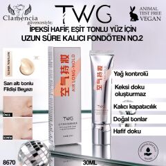 TWG Uzun Ömürlü Kalıcı Fondöten- Fildişi Beyaz 30ml No:8668