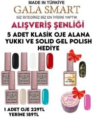 5 Adet Kalıcı Oje Alana 1 Adet Yukki ve Solid Gel Polish Hediye