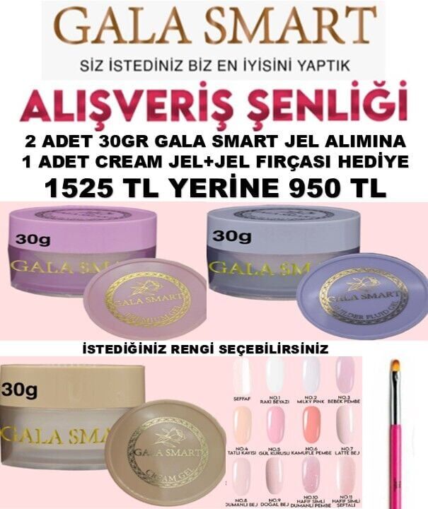 2 Adet 30 Gr Jel Alımına Cream Jel + Fırça Hediye