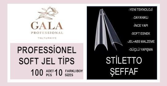 Protez tips stiletto 100 lü şeffaf