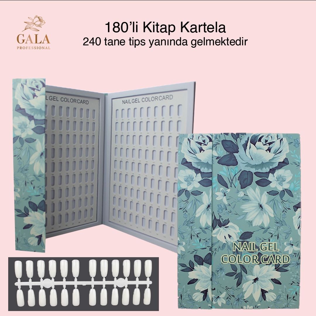 Kitap kartela 180 li açık mavi (tipsler dahil)