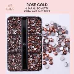 Crystal taş rose gold 6 farklı boyut
