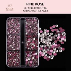Crystal taş pink rose 6 farklı boyut