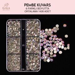 Crystal taş pembe kuvars 6 farklı boyut