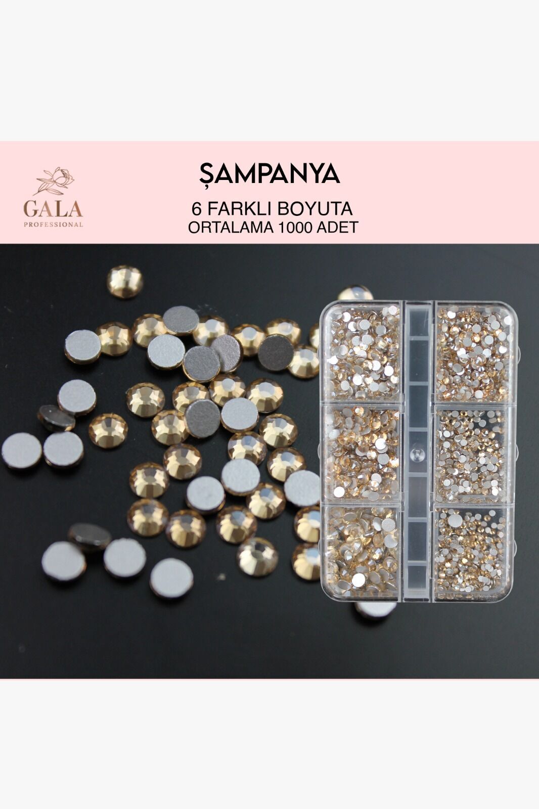 Crystal taş şampanya 6 farklı boyut