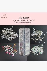Crystal taş 12 li mix kutu 4 çeşit / 3 farklı boyutta