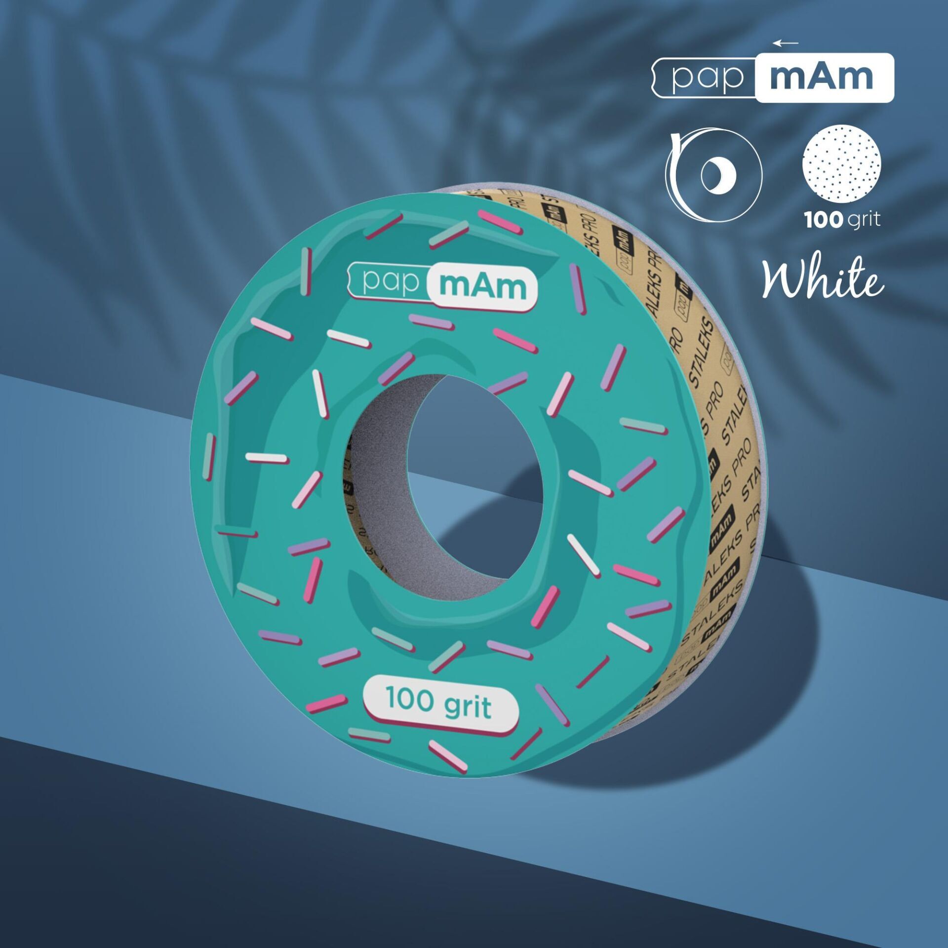 Staleks pro plastik bobin için expert yedek papmam beyaz bant törpü bloğu, 100 grit
